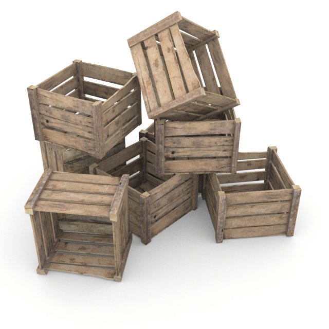 wooden crate 3D 모델 .c4d .max .obj .3ds .fbx .stl .blend 