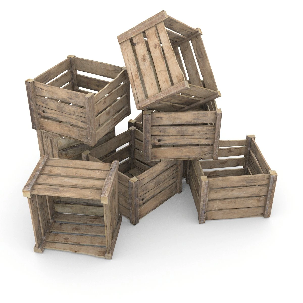 wooden crate 3D Model .c4d .max .obj .3ds .fbx .stl .blend