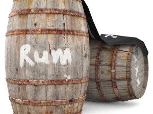 rum wooden barrels - pirate style 3D Model