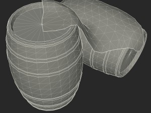 rum wooden barrels - pirate style 3D Model