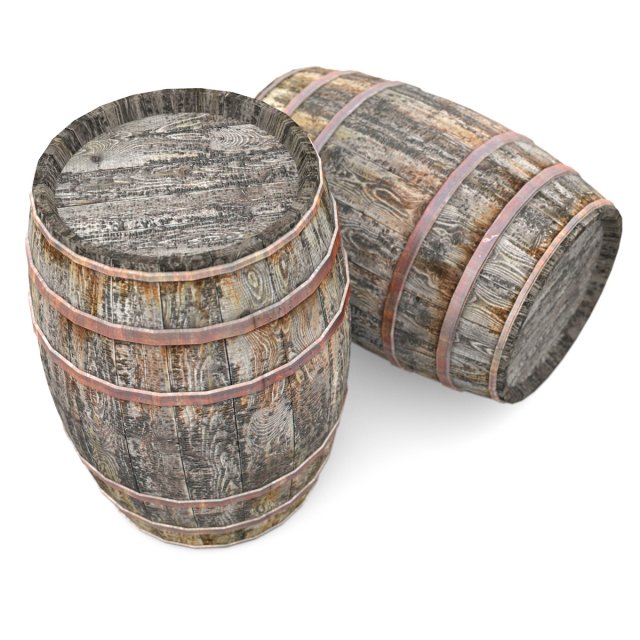 old wooden barrels Modelo 3D .c4d .max .obj .3ds .fbx .stl .blend 