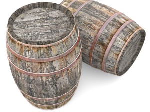 old wooden barrels 3D Model