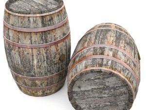 old wooden barrels Modelo 3D