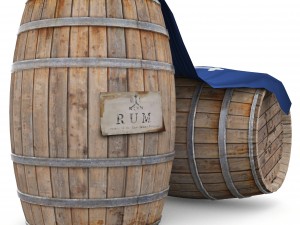 rum wood barrels - east indian trading style 3D Модель
