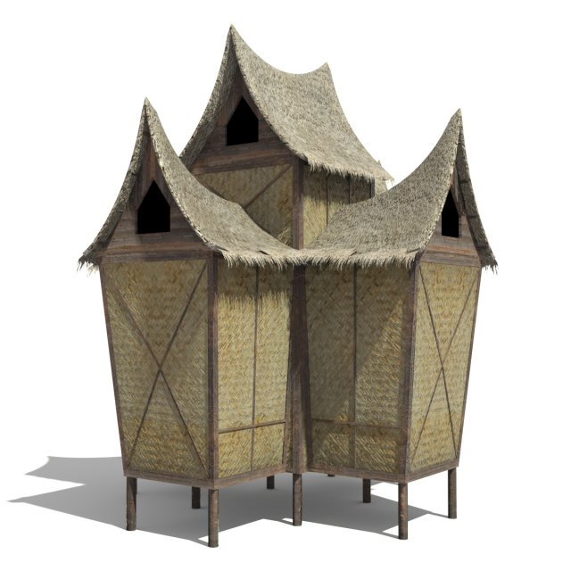 minangkabau hut Model 3D .c4d .max .obj .3ds .fbx .stl .blend 