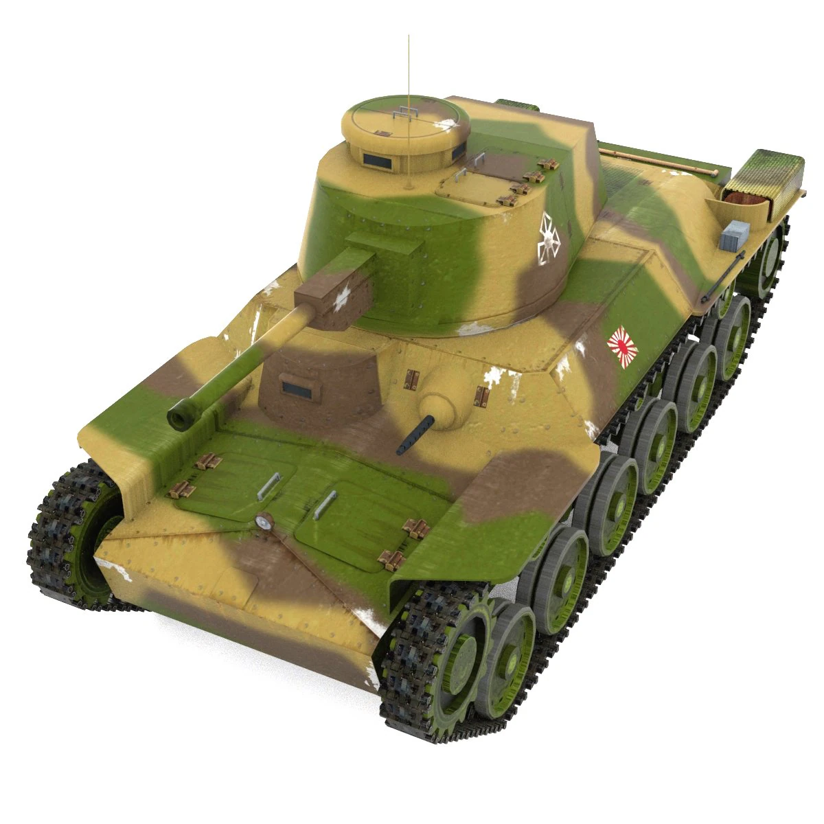 tank type 95 chi-ha 3D Model .c4d .max .obj .3ds .fbx .stl .blend 