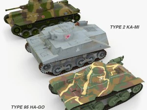 cole&ccedil;&atilde;o de tanques japoneses Modelo 3D