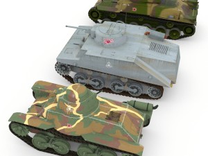 japanes tanks collection 3D Модель