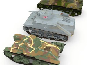 japanes tanks collection 3D Model