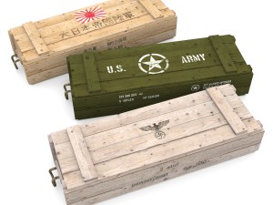 army crates wwii collection 3D Model