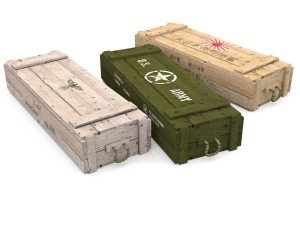 army crates wwii collection 3D Model