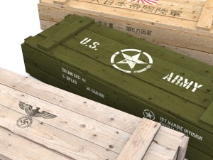 army crates wwii collection 3D Model