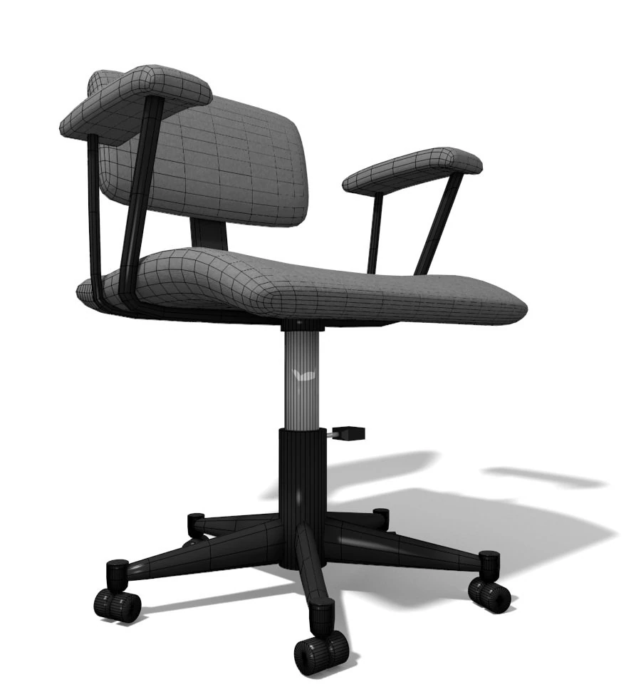 simple office chair 3D Model .c4d .max .obj .3ds .fbx .stl .blend 