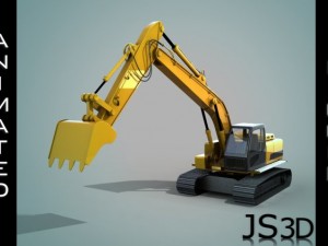 excavator animated rigged 3D Model