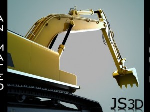 excavator animated rigged 3D मॉडल