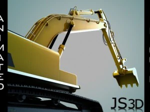 excavator animated rigged 3D Model