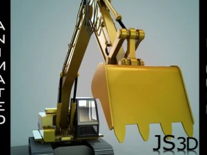 excavator animated rigged 3D Model