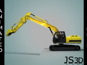 excavator animated rigged 3D Model