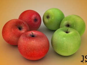 realistic apples green  red Modelo 3D