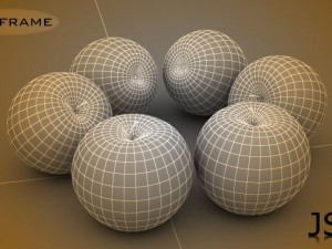 realistic apples green  red Model 3D