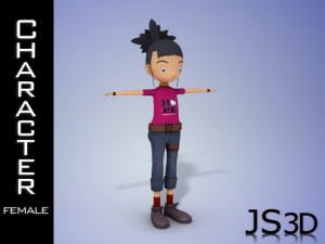 cartoon girl character Modelo 3D