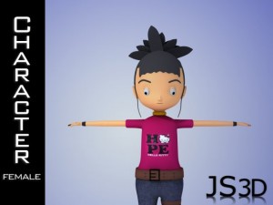 cartoon girl character Modèle 3D