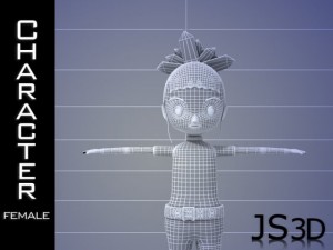 cartoon girl character Modèle 3D