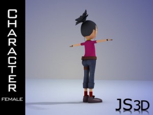 cartoon girl character Modèle 3D