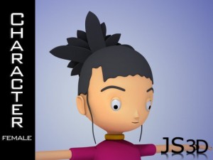 cartoon girl character Modèle 3D