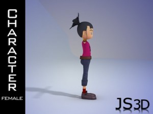 cartoon girl character Modèle 3D