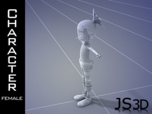 cartoon girl character Modèle 3D