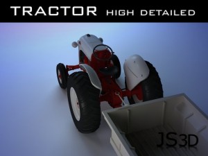 tractor with trailer 3D 모델