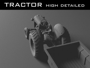 tractor with trailer 3D 모델