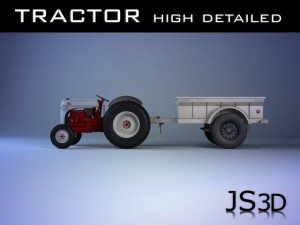 tractor with trailer 3D 모델