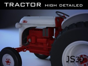tractor with trailer 3D 모델