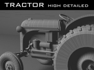 tractor with trailer 3D 모델