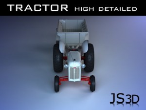 tractor with trailer 3D 모델