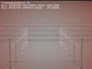 roped stanchions 3D Model