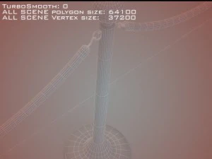 roped stanchions 3D Model