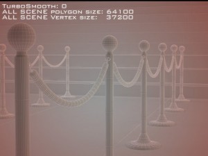 roped stanchions Modelo 3D