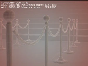 roped stanchions 3D Model