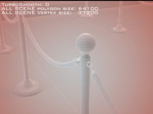 roped stanchions Modelo 3D