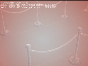 roped stanchions Modelo 3D