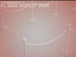 roped stanchions 3D Model