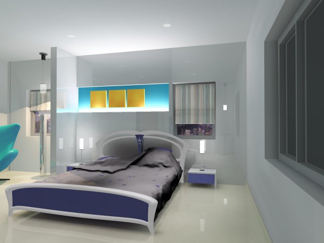 bed room Modello 3D .c4d .max .obj .3ds .fbx .stl .blend 