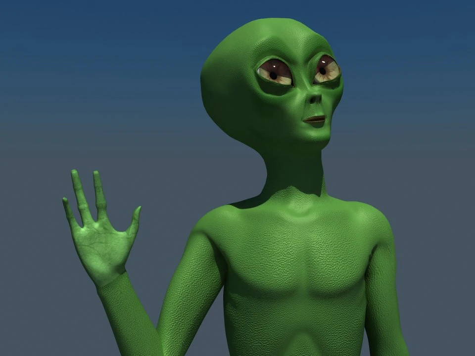 green alien 3D Model .c4d .max .obj .3ds .fbx .stl .blend 