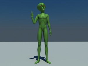 green alien Model 3D