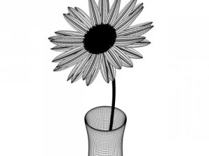 margarida detalhada e &aacute;spera Modelo 3D