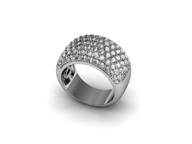 7 rows pave band 3D Print Model .c4d .max .obj .3ds .fbx .stl .blend