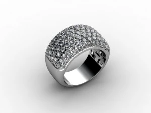 7 rows pave band 3D Print Model